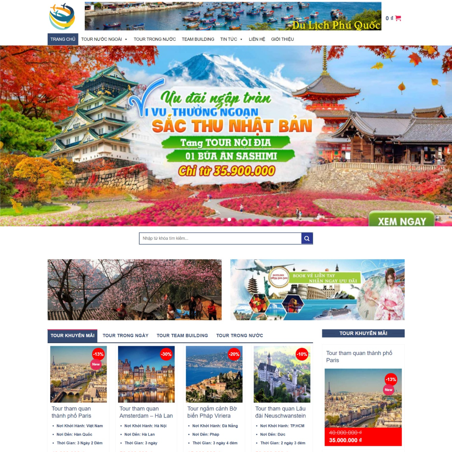 Thiết kế Website Du Lịch Travel Shop