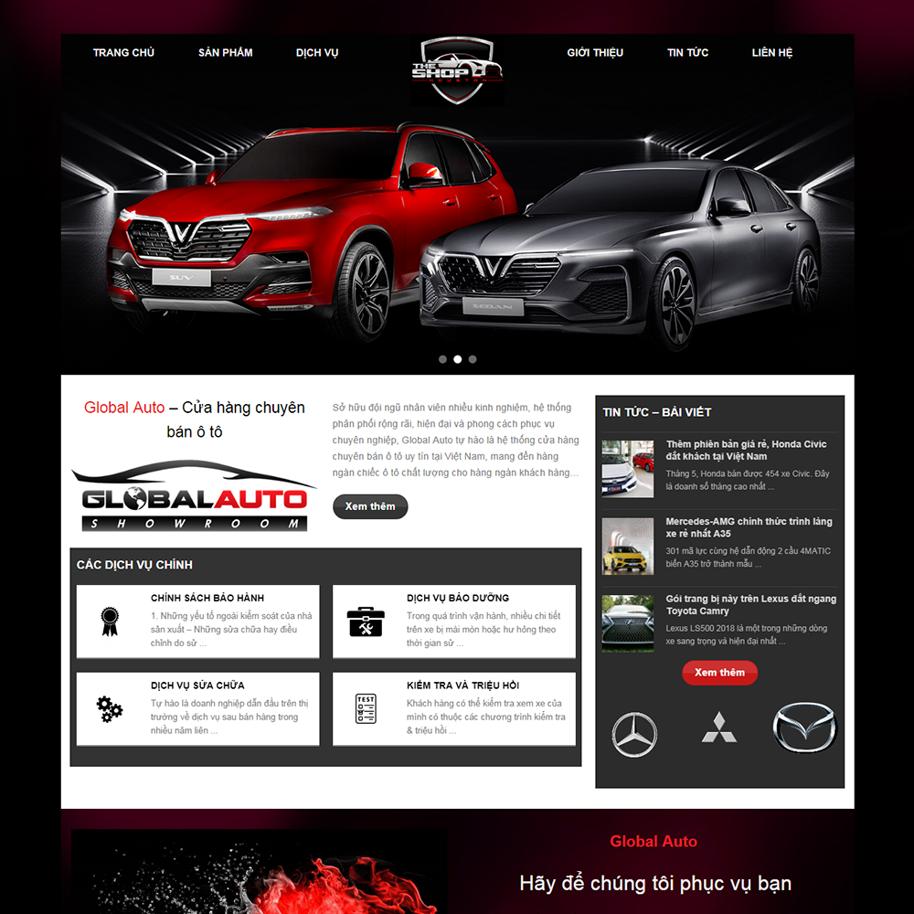 Thiết kế Website xe hơi