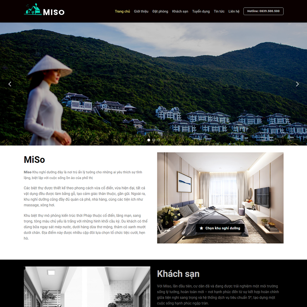 Thiết kế Website khách sạn Miso