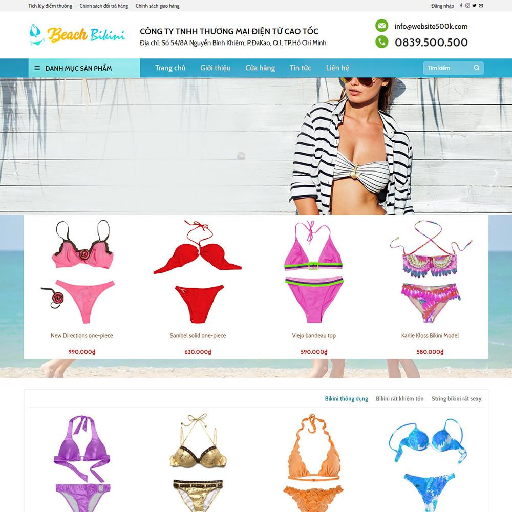 Thiết kế Website bán hàng thời trang Beach Bikini