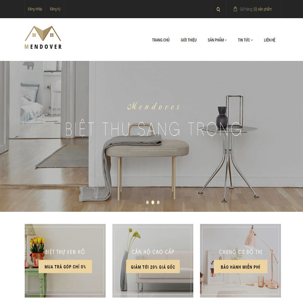Thiết kế Website dịch vụ căn hộ Mendover