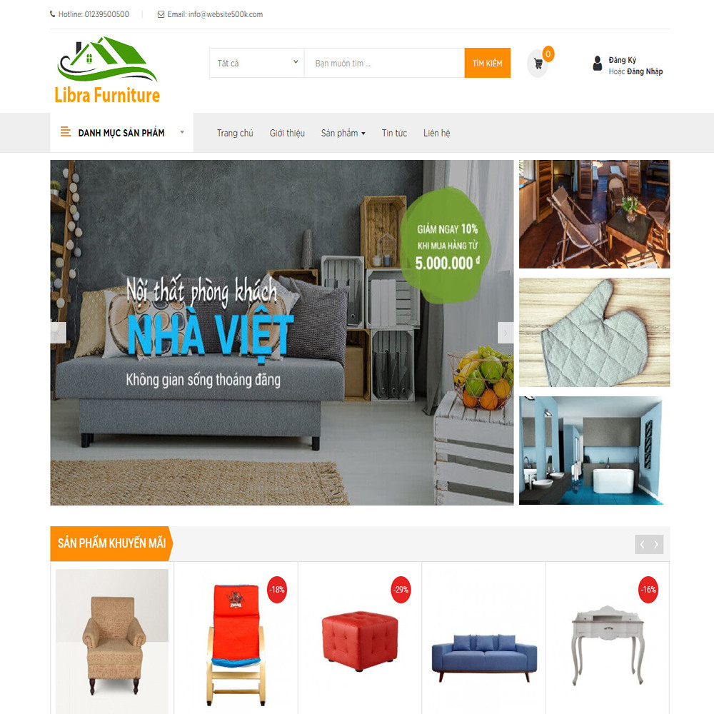 Thiết kế Website bán hàng nội thất Libra Furniture