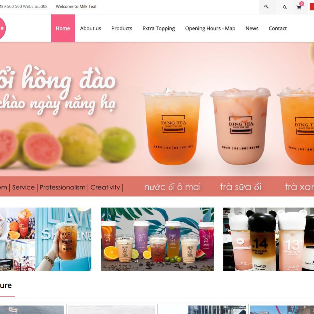 Thiết kế Website bán trà sữa
