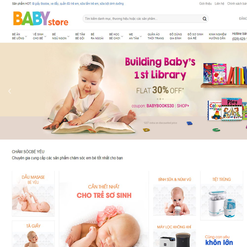 Thiết kế Website bán hàng mẹ và bé