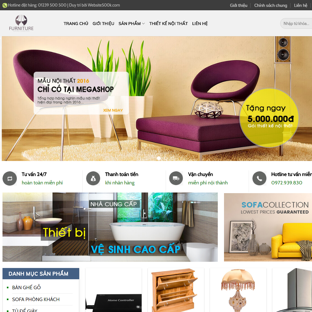 Thiết kế Website Shop nội thất1
