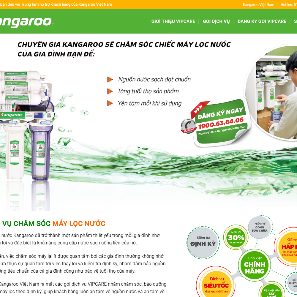 Thiết kế Website landing page dịch vụ máy lọc nước