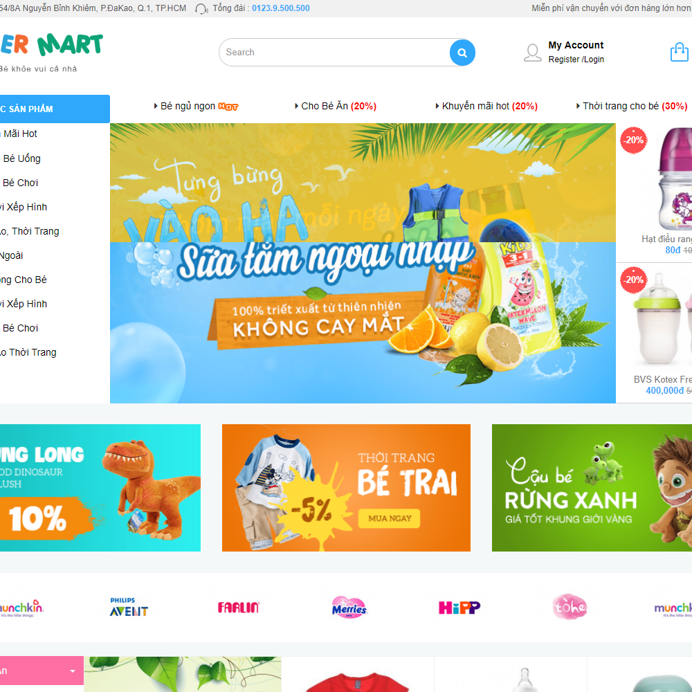 Thiết kế Website đồ dùng trẻ em Kinder Mart