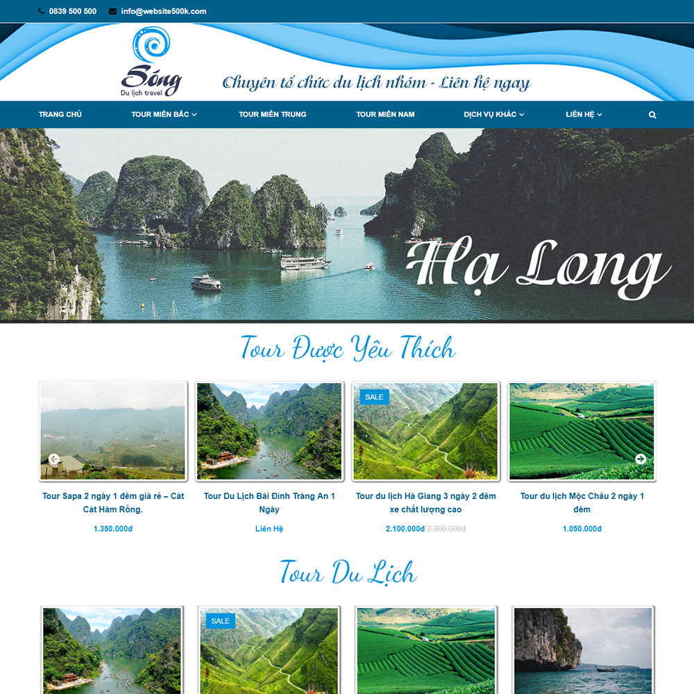 Thiết kế Website tour du lịch Sóng