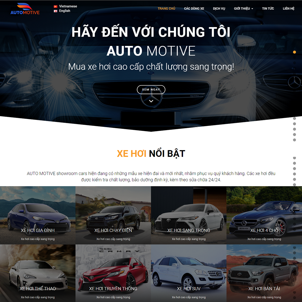 Thiết kế Website showroom ô tô Automotive