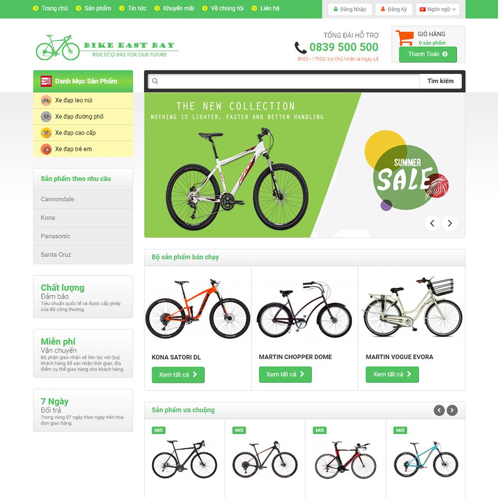 Thiết kế Website bán xe đạp Bike East Bay