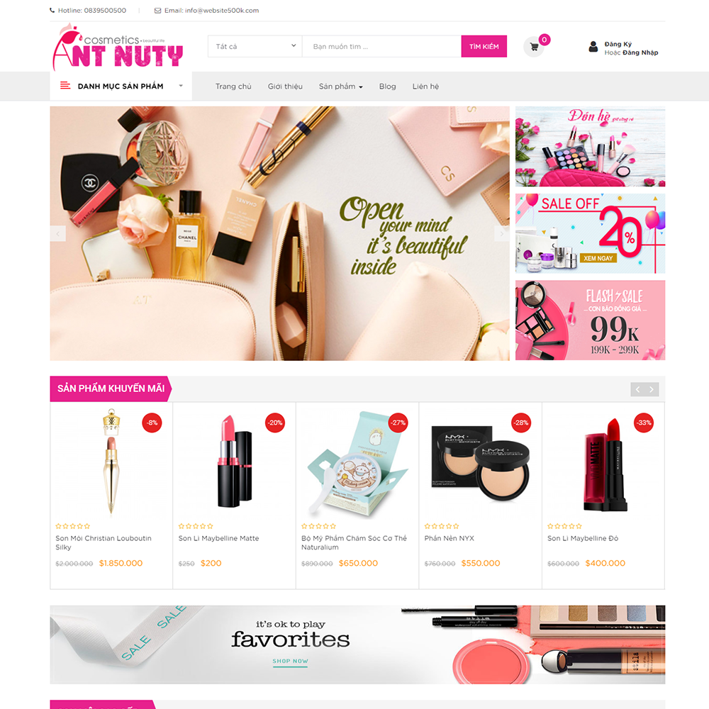 Thiết kế Website mỹ phẩm Ant Nuty