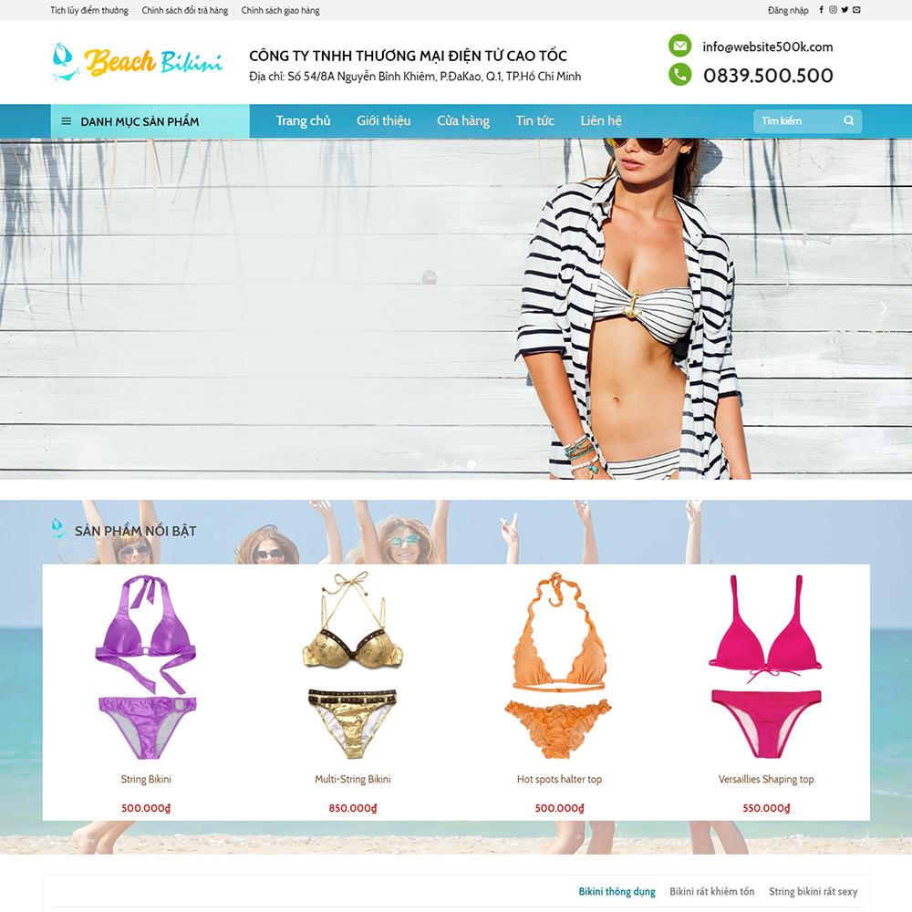 Thiết kế Website thời trang Beach Bikini