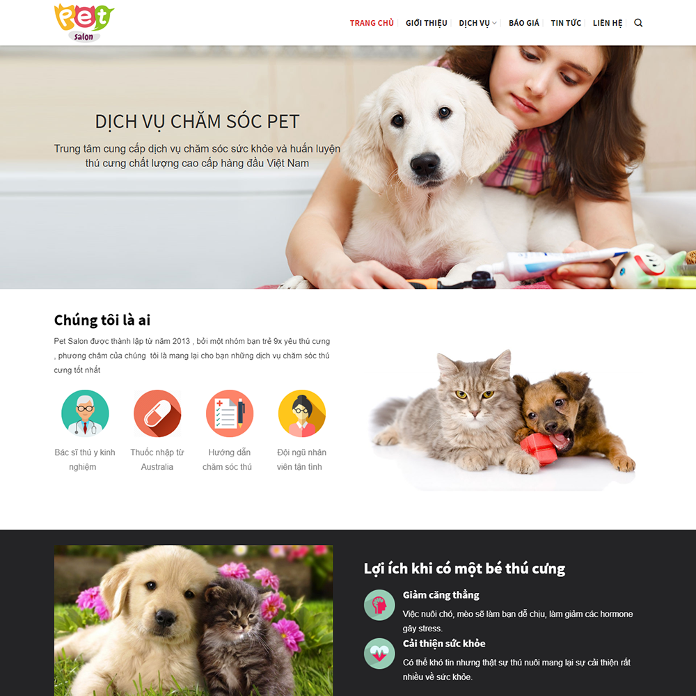 Thiết kế Website dịch vụ thú cưng Pet Salon