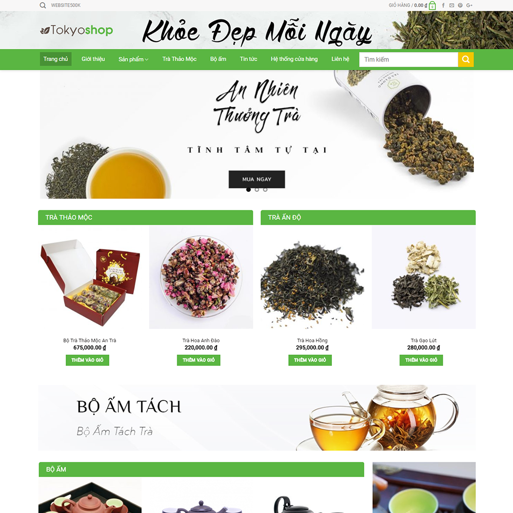 Thiết kế Website bán trà Tokyoshop