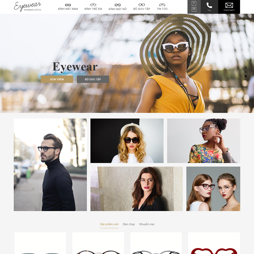 Thiết kế Website bán mắt kính Eyewear