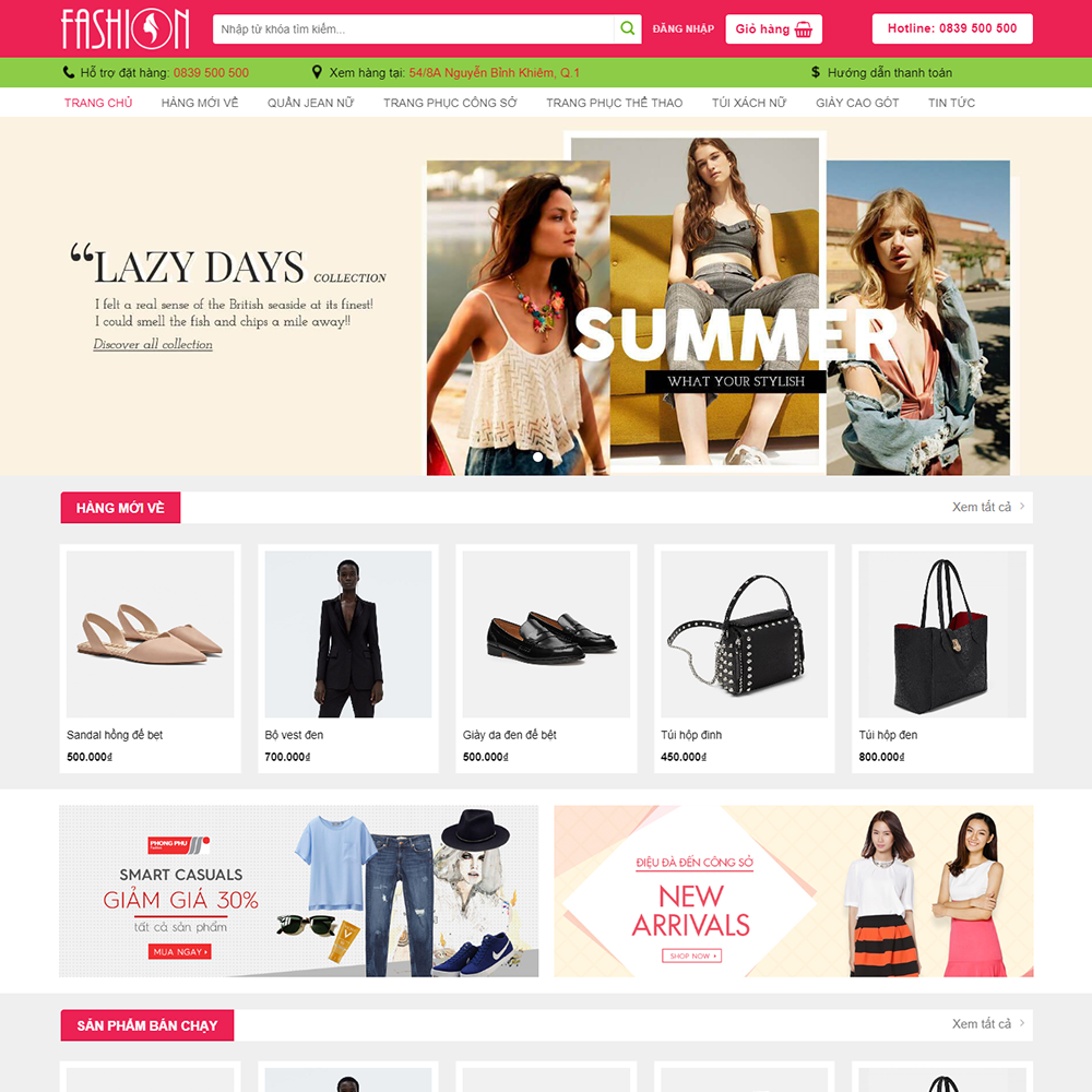 Thiết kế Website thời trang nữ Fashion