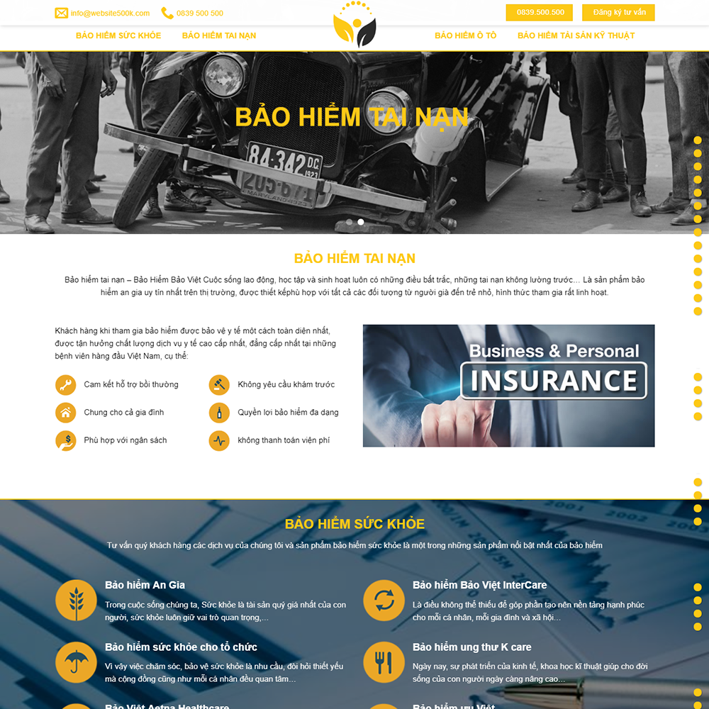 Thiết kế Website dịch vụ bảo hiểm
